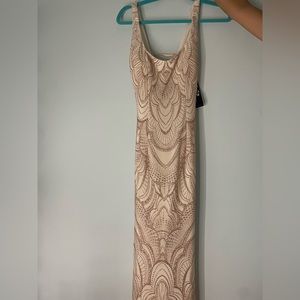 Jump Prom Dress Glitter Champagne XS